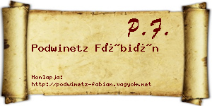 Podwinetz Fábián névjegykártya